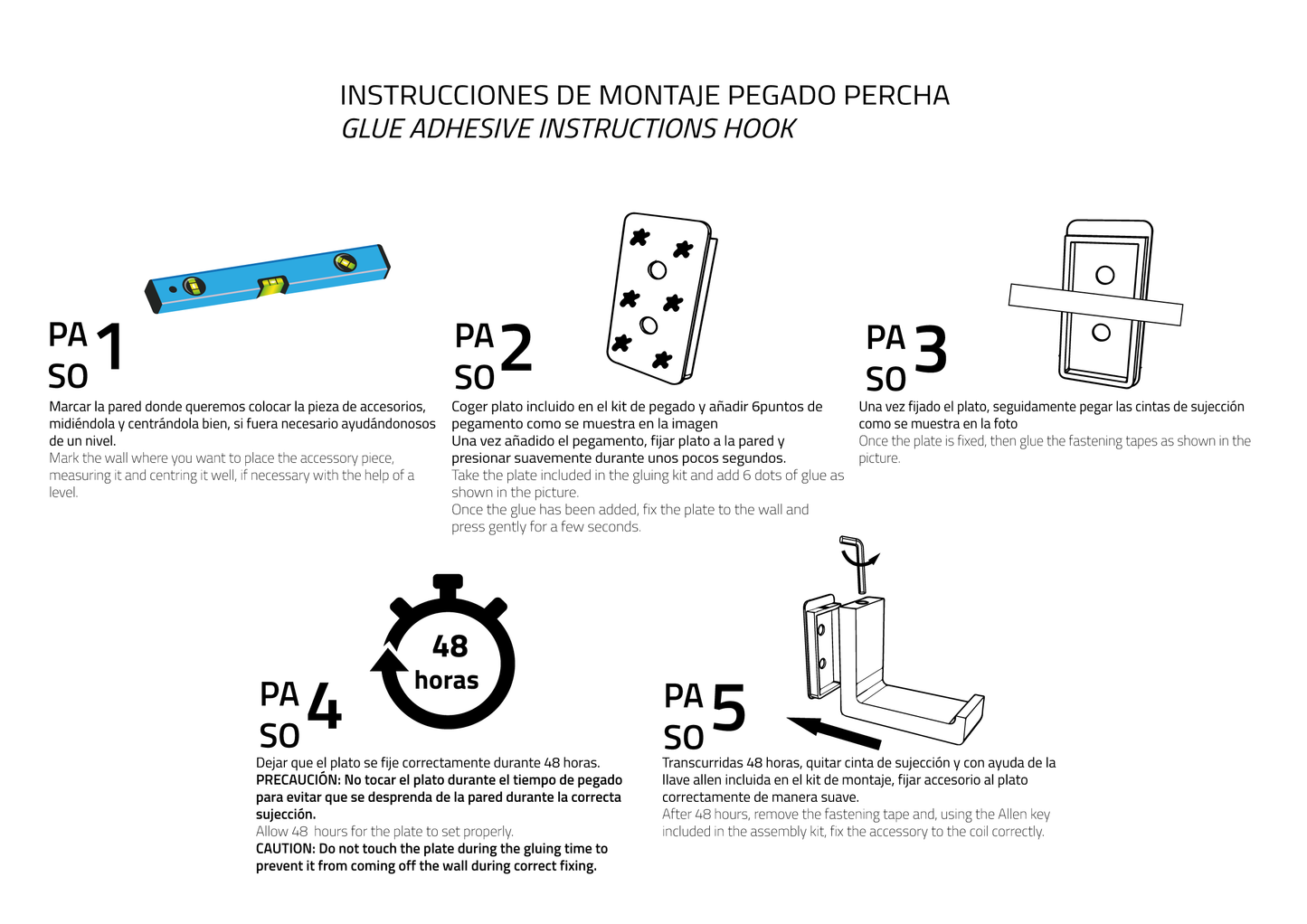 Percha Cromada de Zamak y Latón, Negro