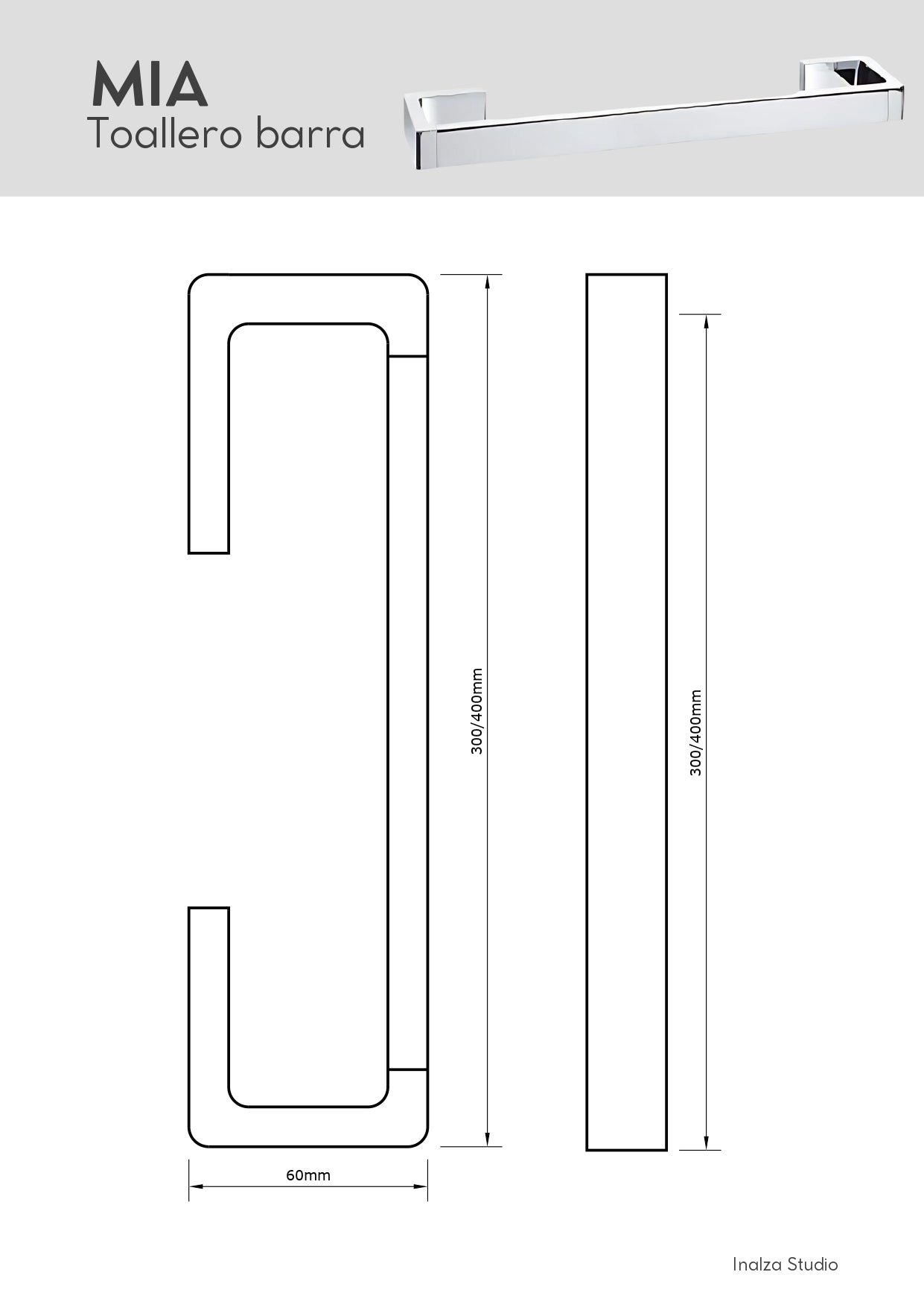 Toallero Cromado de Zamak y Latón