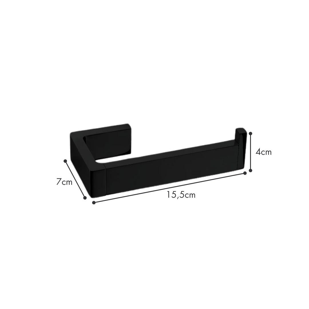 Portarrollos Cromado de Zamak y Latón, Negro